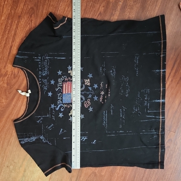Susan Lawrence Crop Top Woman Size 2X tshirt Top Stars Juky 4th Flag - Picture 8 of 8